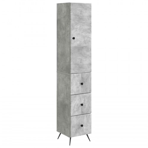 Skab Sæt 2 stk Betongrå 34,5 x 34,5 x 90 cm Konstrueret træ