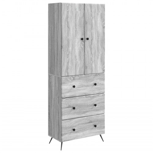 Skab Sæt 2 stk Grå Sonoma 66 x 34,5 x 90 cm Konstrueret træ