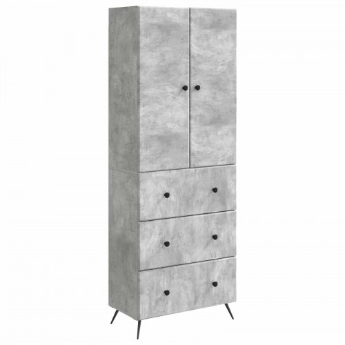 Skab Sæt 2 stk Betongrå 66 x 34,5 x 90 cm Konstrueret træ