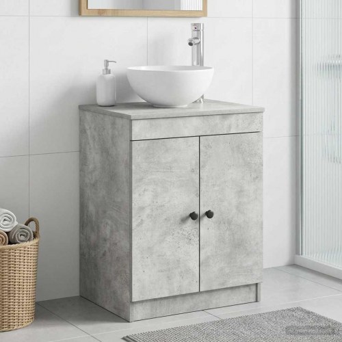 Badeværelsesskab Betongrå 54 x 41 x 70 cm Konstrueret træ