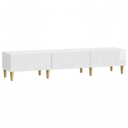 TV-skab 147 x 34,5 x 30 cm Hvid højglans Konstrueret træ