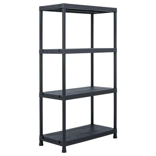 Opbevaringsreoler 2 stk. 60 x 30 x 138 cm plastik sort