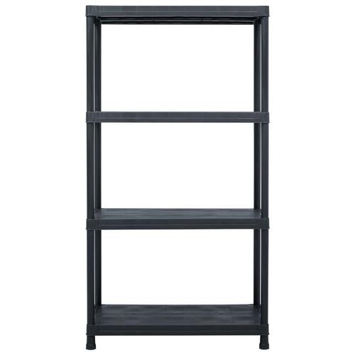 Opbevaringsreoler 2 stk. 60 x 30 x 138 cm plastik sort