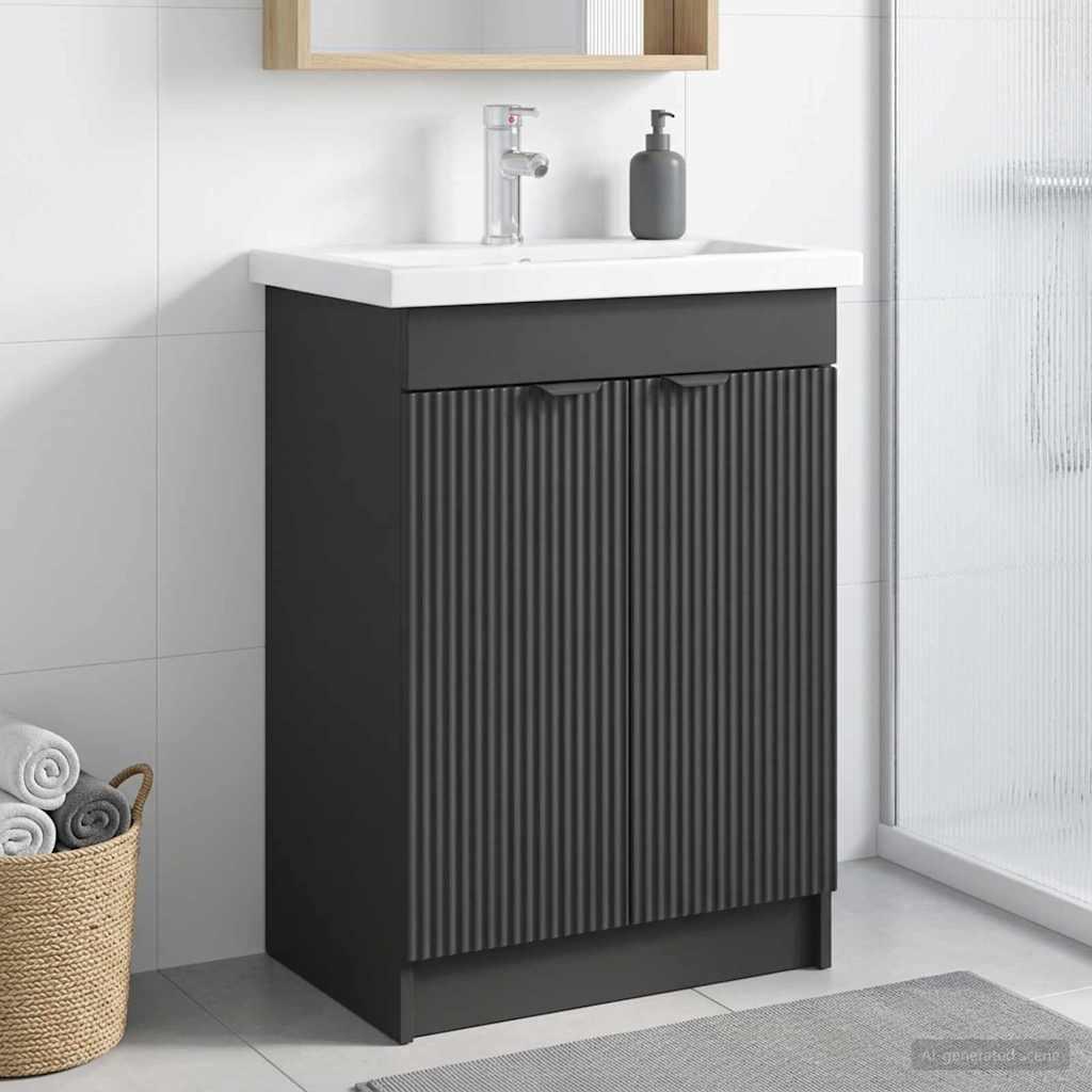 Bad møbel under vasken Sort 78,5 x 37,5 x 81 cm Konstrueret træ