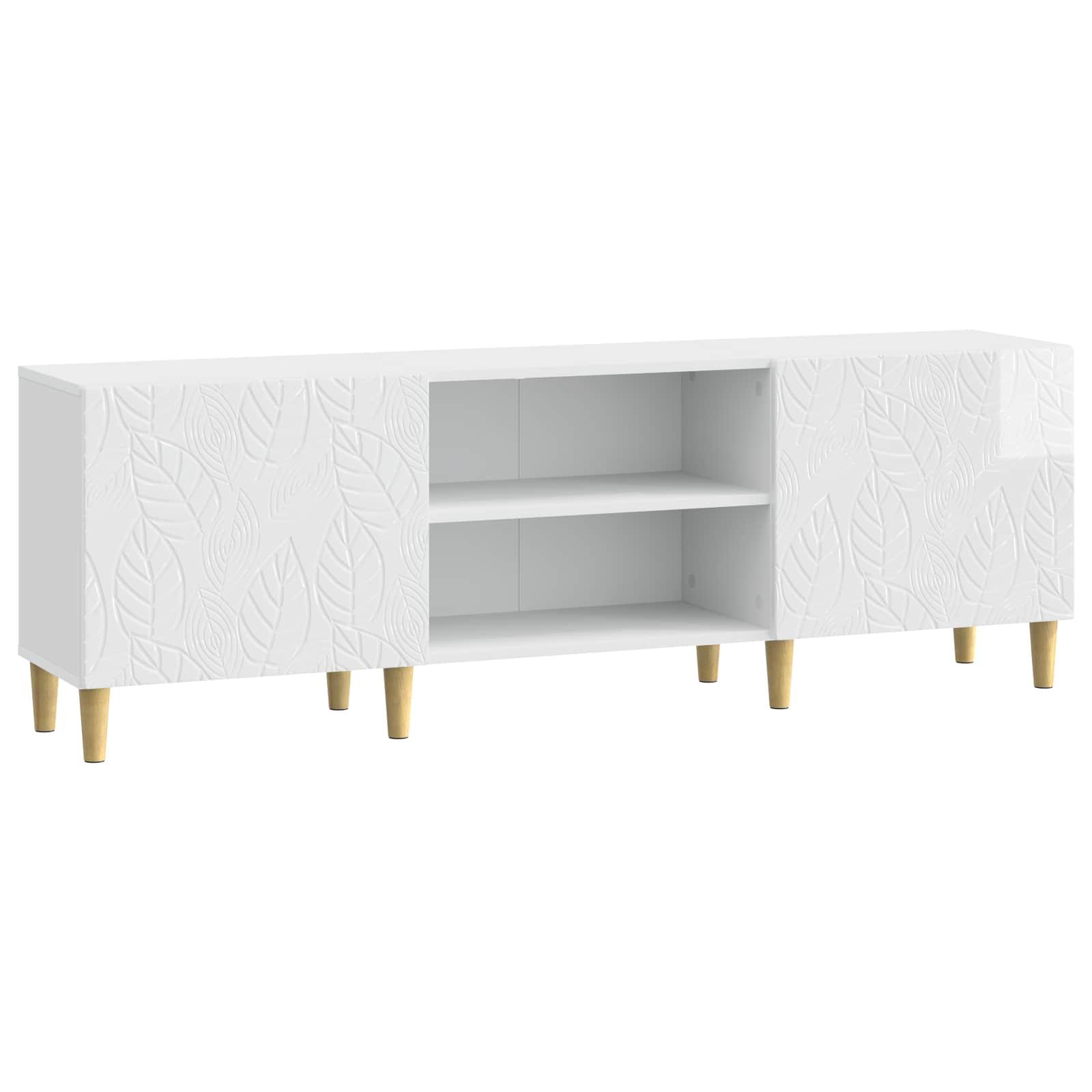 TV-skab 150 x 31 x 50 cm Hvid højglans Konstrueret træ