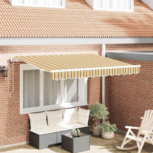 Udtrækkelig Markise Gul og Grå 250 x 200 cm Stof