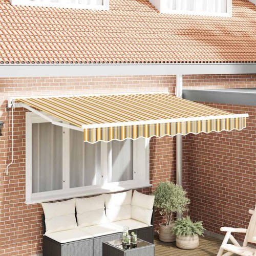 Markiseramme Gul og Grå 250 x 200 cm Polyester med PU belægning