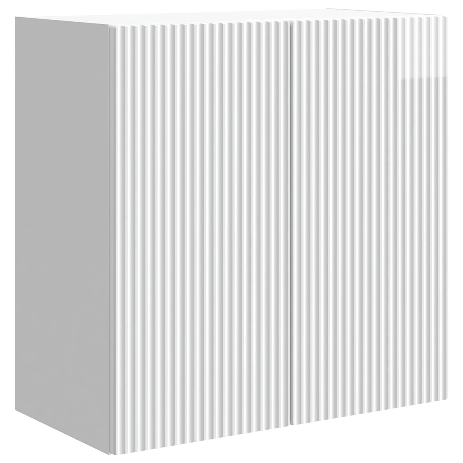 Vægmonteret skab Hvid højglans 59 x 31 x 60 cm Konstrueret træ