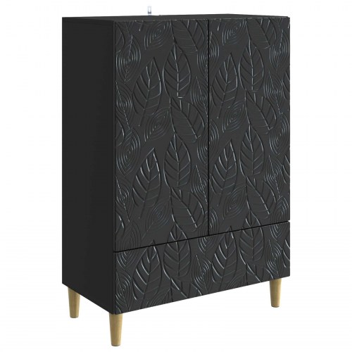 Sidebord Sort 66 x 34,5 x 95 cm Konstrueret træ
