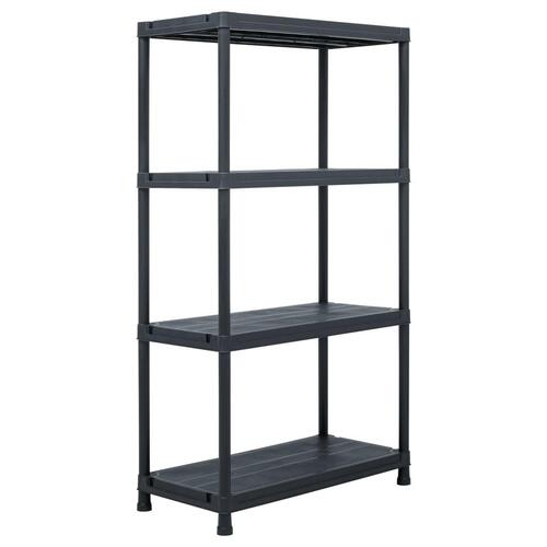 Opbevaringsreoler 5 stk. 60 x 30 x 138 cm plastik sort
