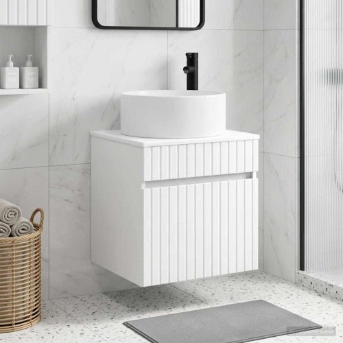 Vægmonteret håndvask skab Hvid højglans 49 x 44,5 x 65,5 cm
