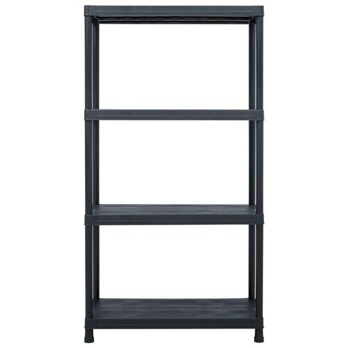 Opbevaringsreoler 5 stk. 60 x 30 x 138 cm plastik sort