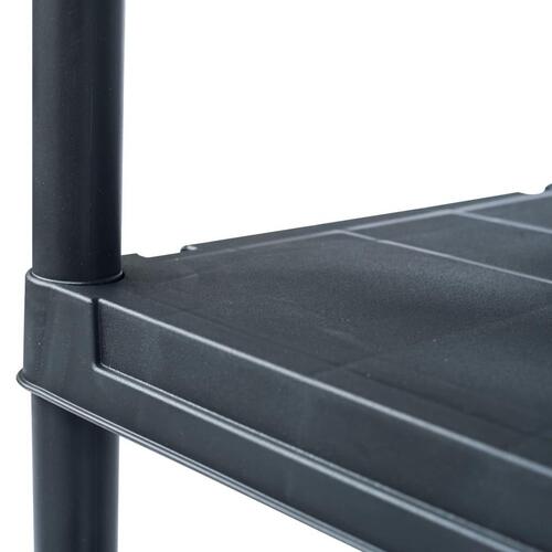 Opbevaringsreoler 5 stk. 60 x 30 x 138 cm plastik sort
