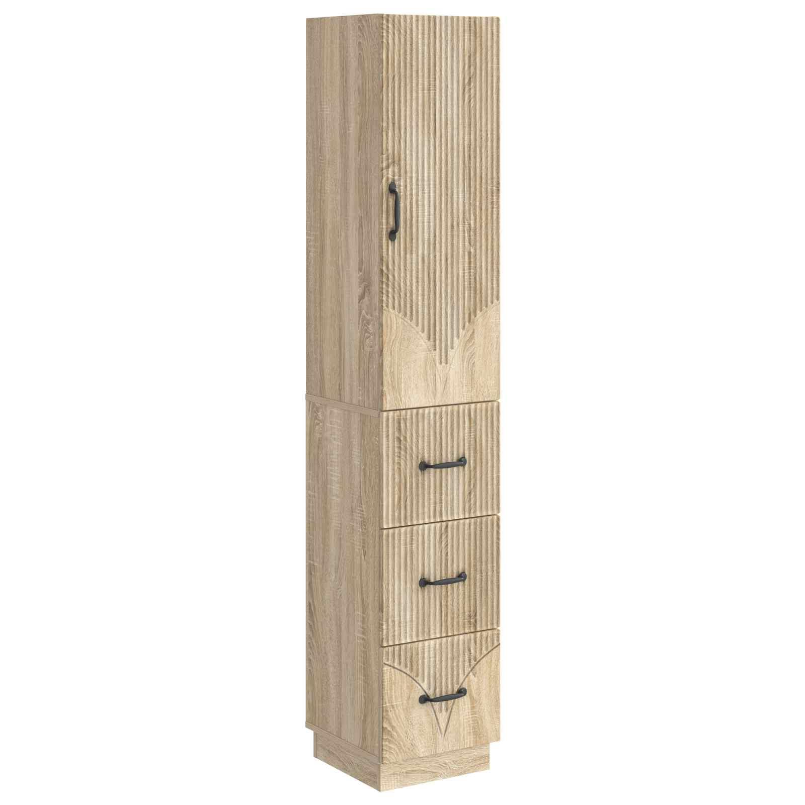 Skab Sæt 2 stk Sonoma-eg 33 x 34,5 x 87 cm Konstrueret træ