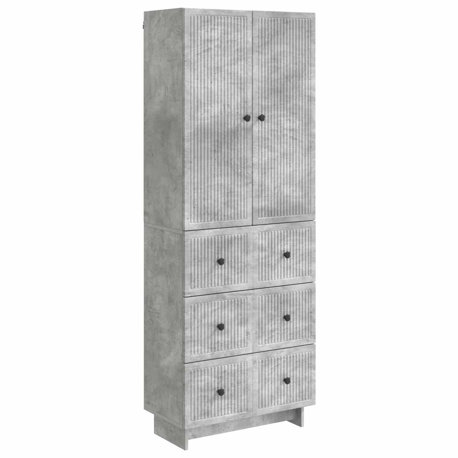 Skab Sæt 2 stk Betongrå 66 x 34,5 x 90 cm Konstrueret træ