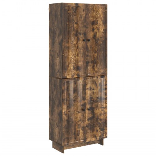 Skab Sæt 2 stk Røget eg 66 x 34,5 x 90 cm Konstrueret træ
