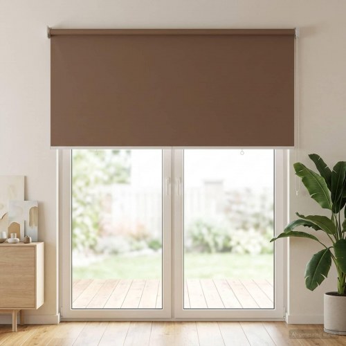 Rullegardin UV-beskyttelse Gråbrun 145 x 230 cm Polyester