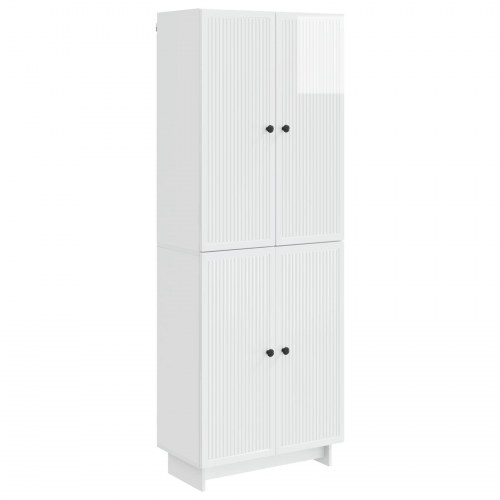 Skab Sæt 2 stk Hvid højglans 66 x 34,5 x 90 cm Konstrueret træ