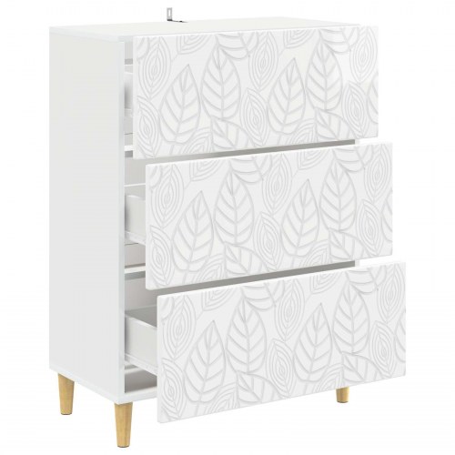 Skuffeskab Hvid højglans 66 x 34,5 x 90 cm Konstrueret træ