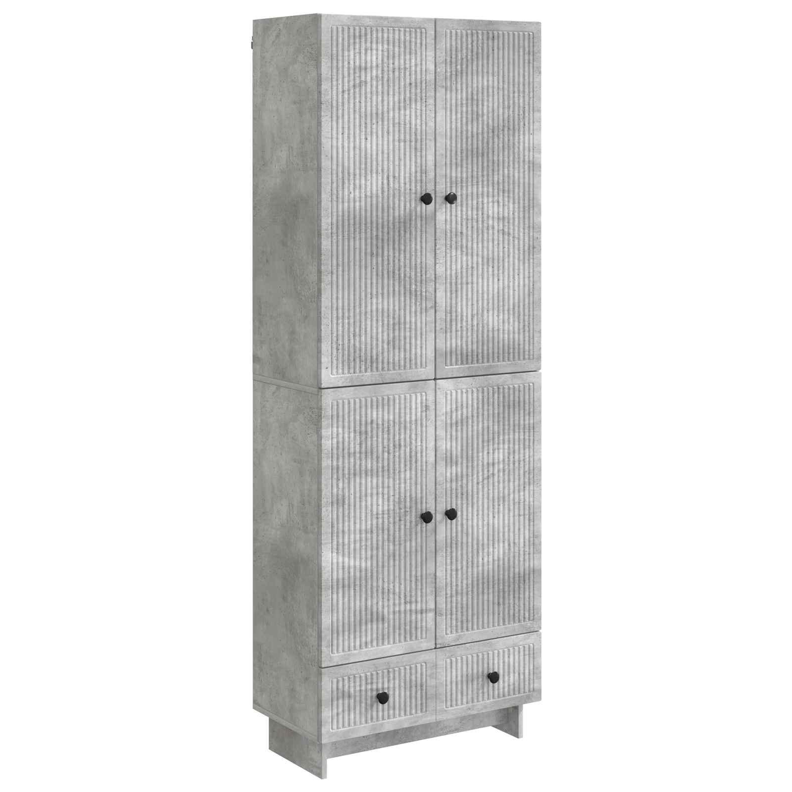 Skab Sæt 2 stk Betongrå 66 x 34,5 x 95 cm Konstrueret træ