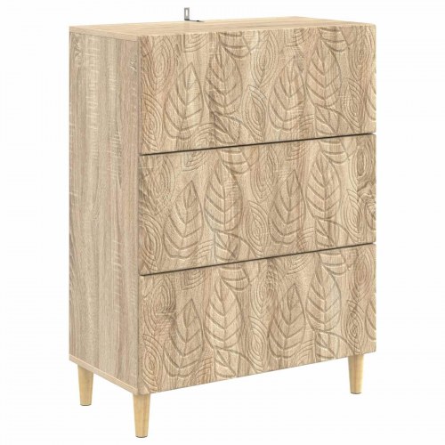Skuffeskab Sonoma-eg 66 x 34,5 x 90 cm Konstrueret træ