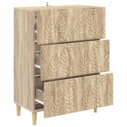 Skuffeskab Sonoma-eg 66 x 34,5 x 90 cm Konstrueret træ