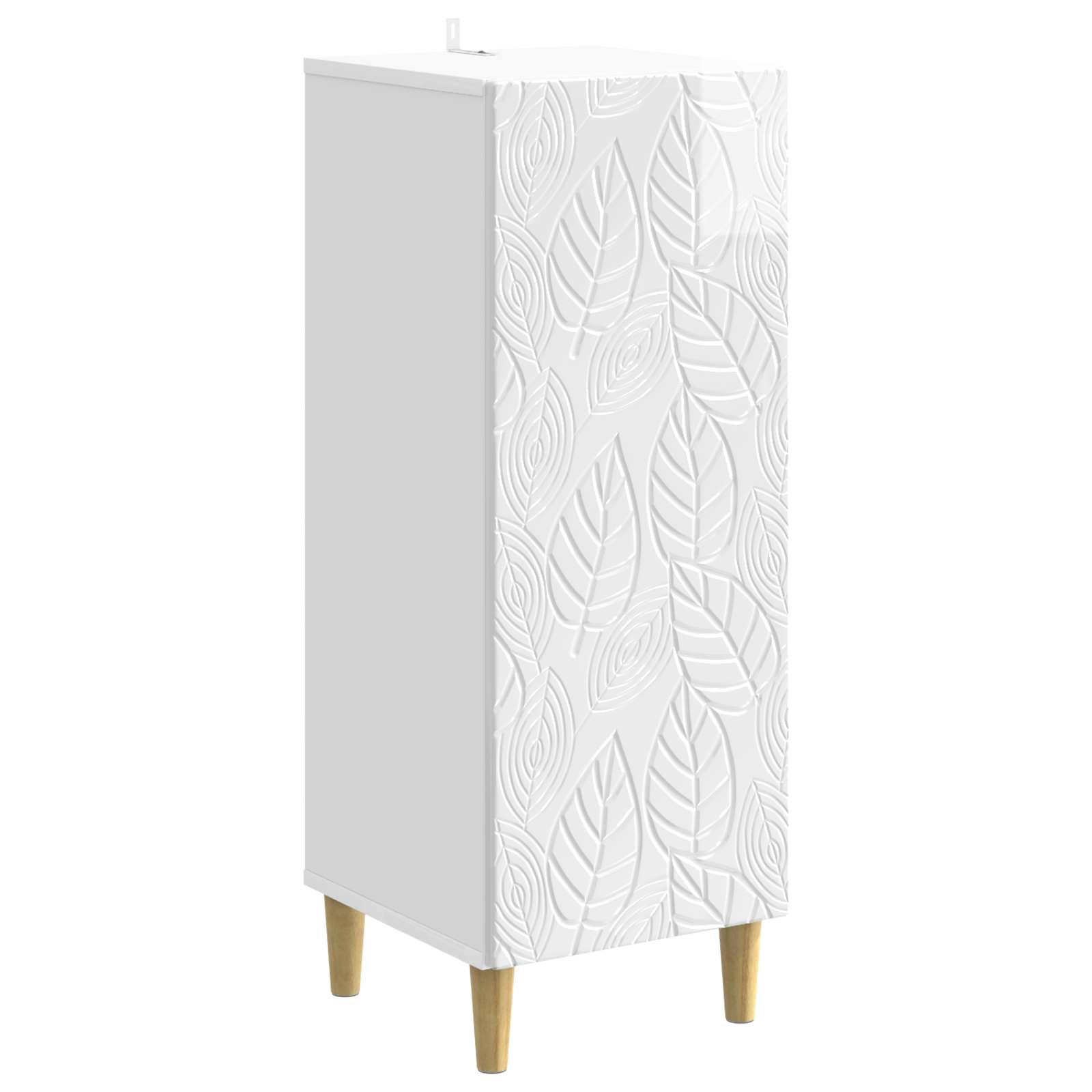 Sidebord Hvid højglans 33 x 34,5 x 90 cm Konstrueret træ billede