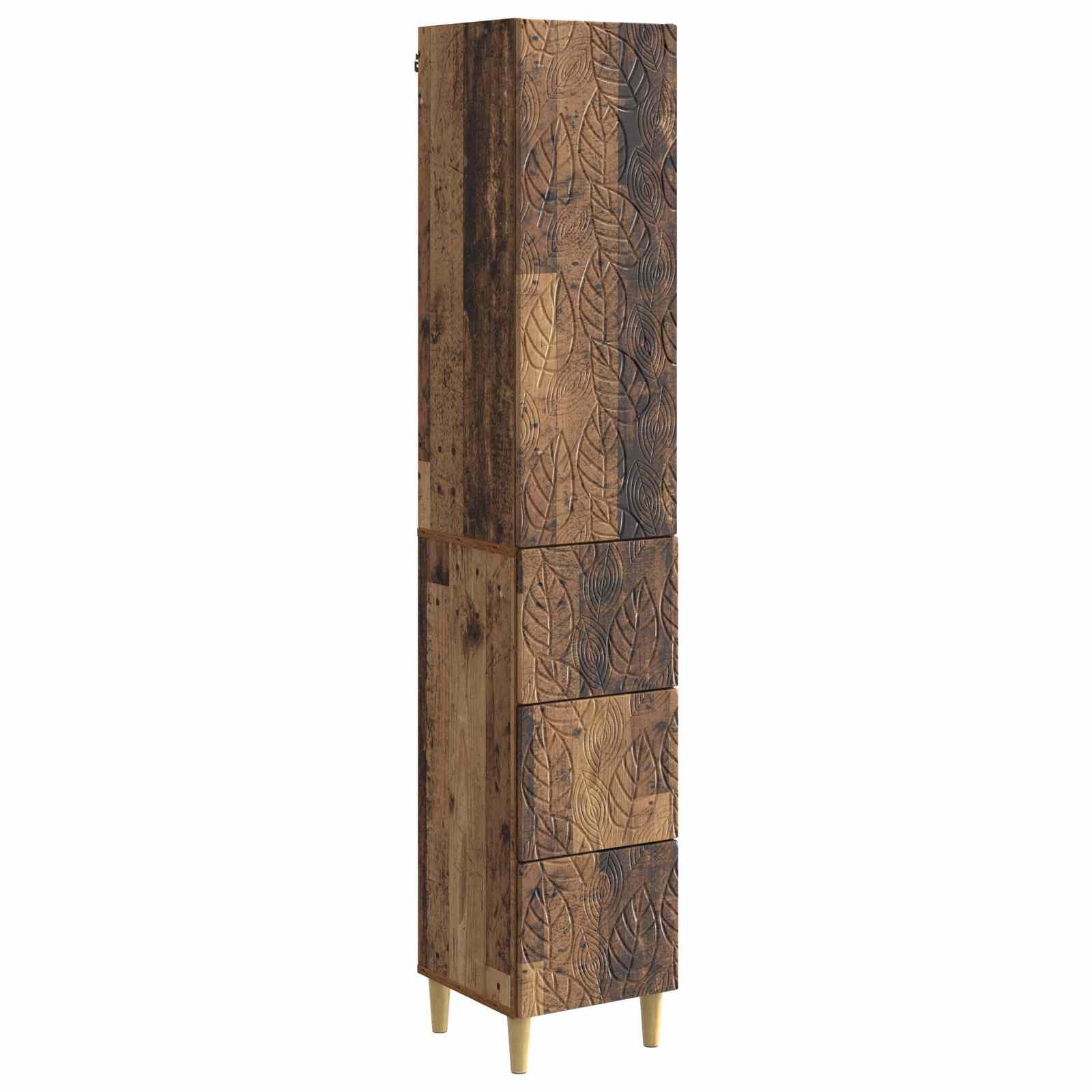 Skab Sæt 2 stk Gammelt træ 33 x 34,5 x 90 cm Konstrueret træ billede