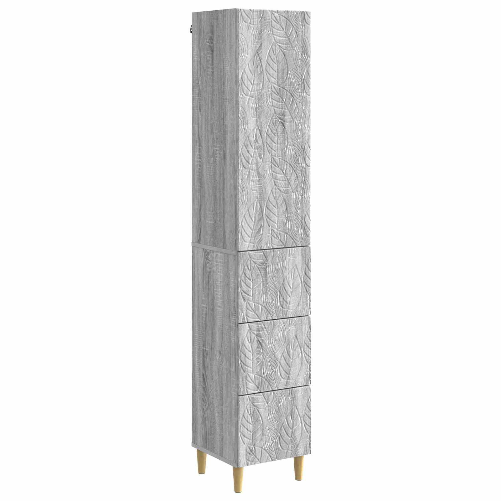 Skab Sæt 2 stk Grå Sonoma 33 x 34,5 x 90 cm Konstrueret træ billede