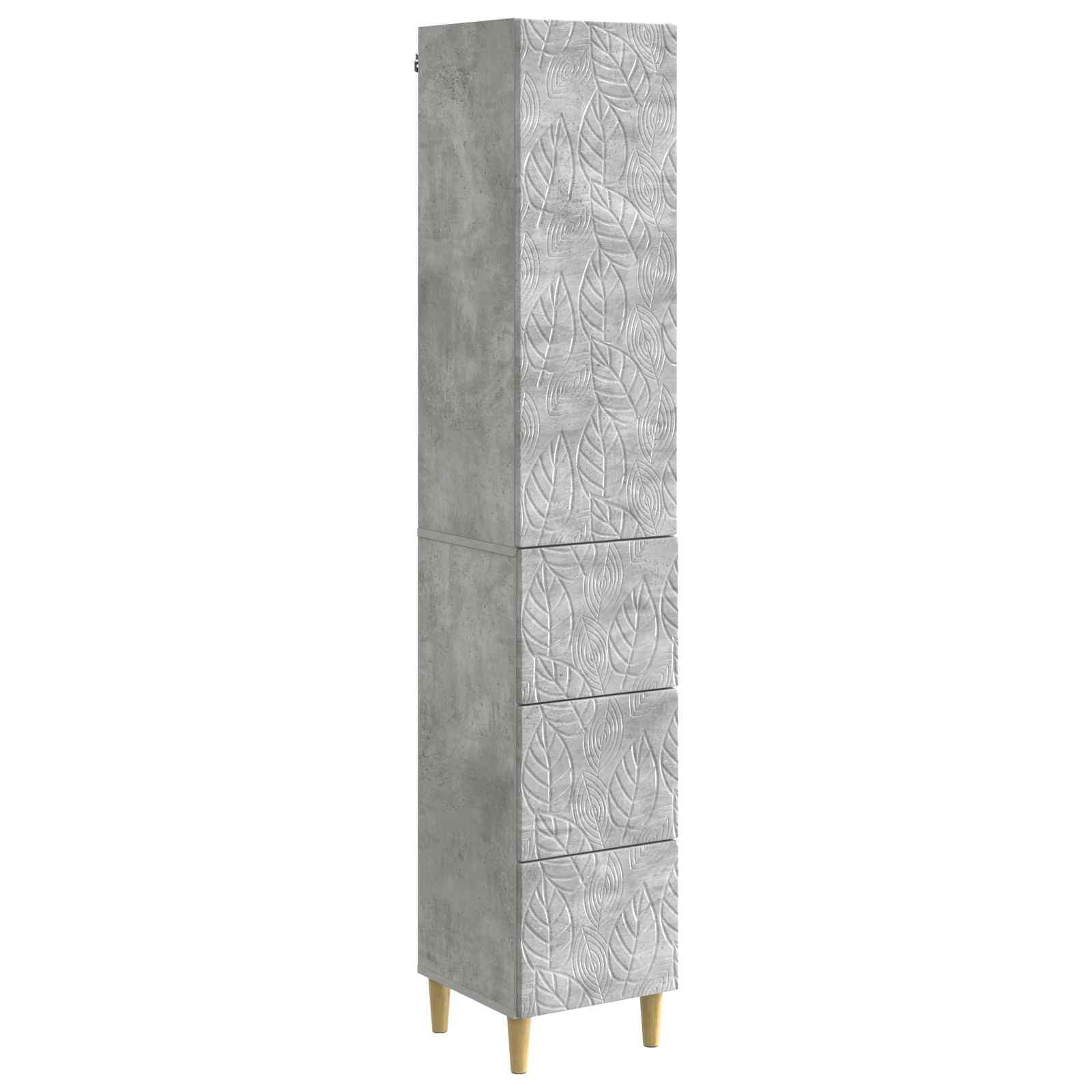 Skab Sæt 2 stk Betongrå 33 x 34,5 x 90 cm Konstrueret træ billede