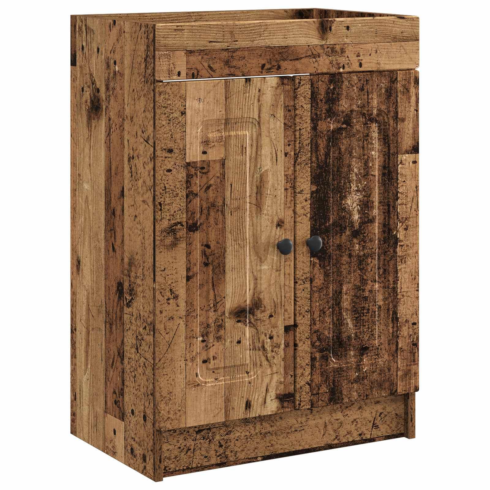 Bad møbel under vasken Gammelt træ 56 x 37,5 x 81 cm billede