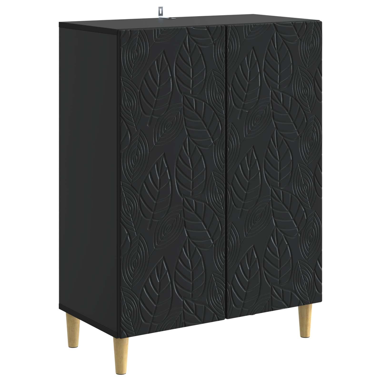 Sidebord Sort 66 x 34,5 x 90 cm Konstrueret træ billede