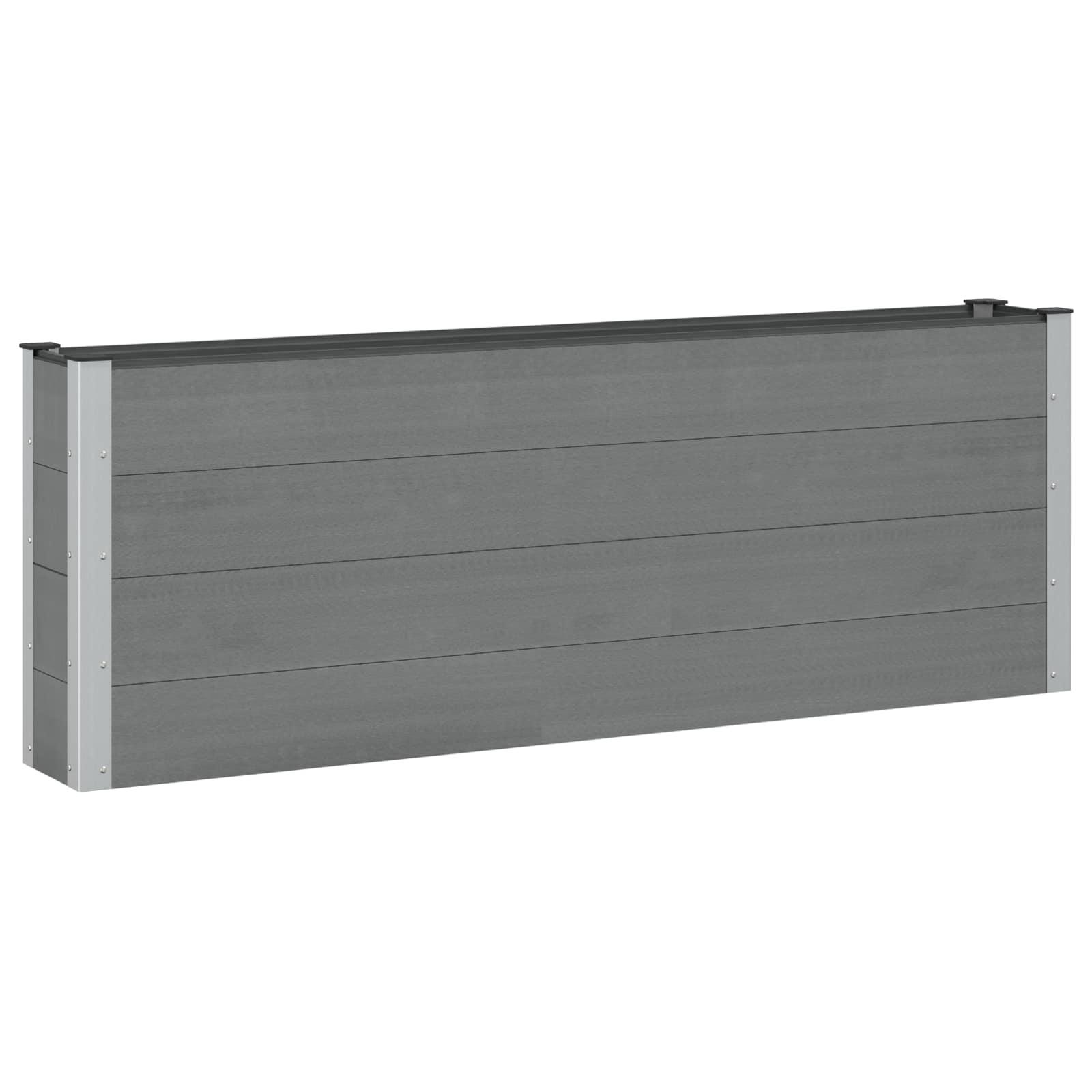 Højbed Sort 200 x 30 x 72 cm WPC og Aluminium billede