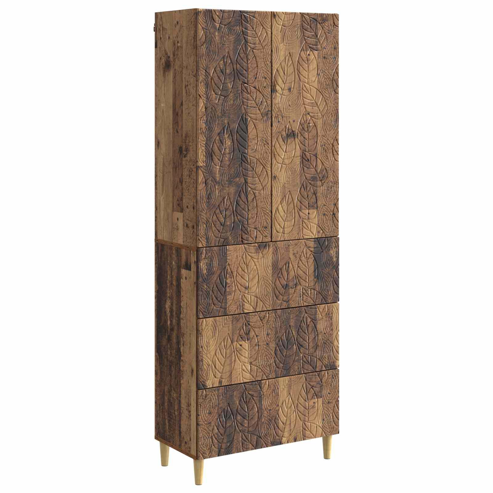 Skab Sæt 2 stk Gammelt træ 66 x 34,5 x 90 cm Konstrueret træ billede