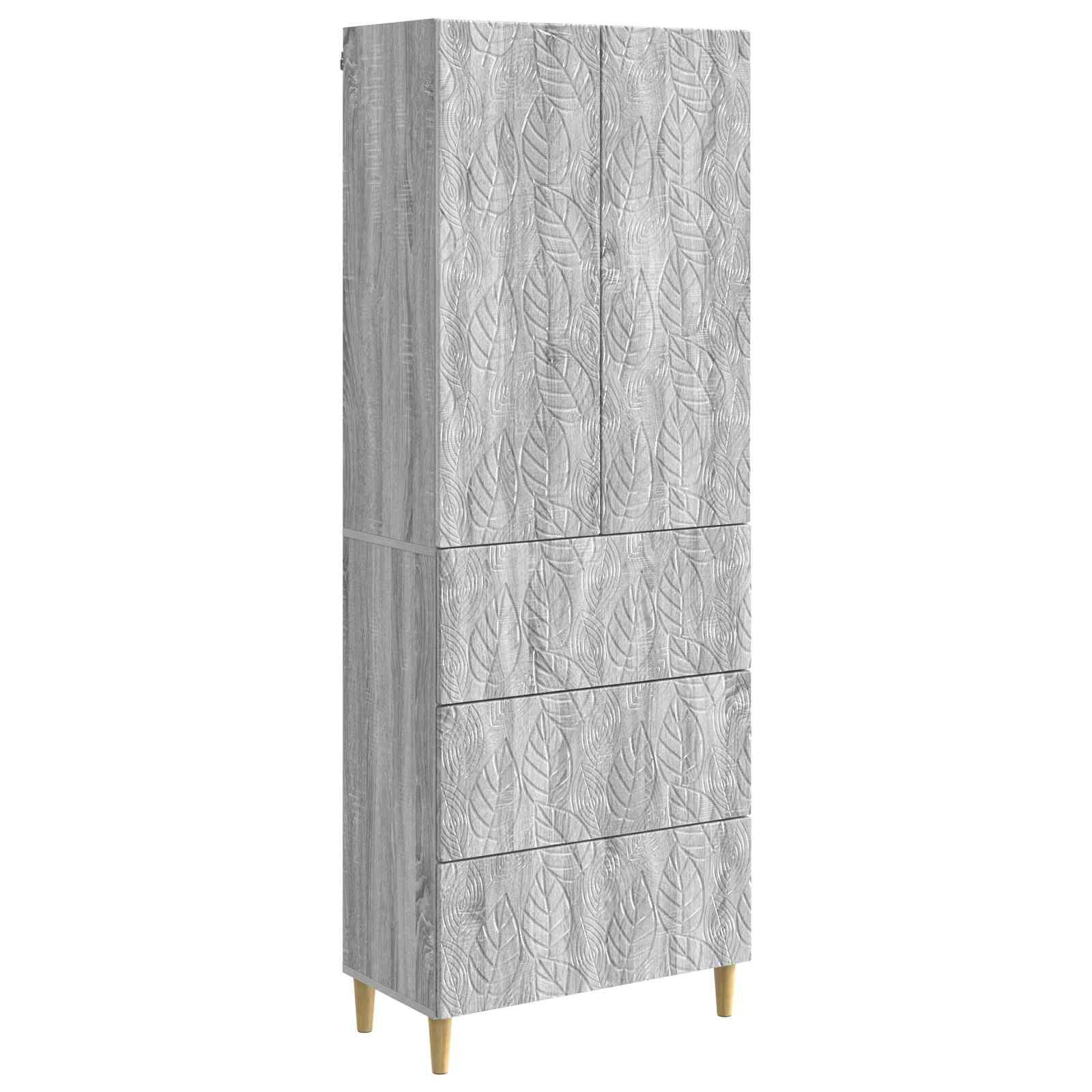 Skab Sæt 2 stk Grå Sonoma 66 x 34,5 x 90 cm Konstrueret træ billede