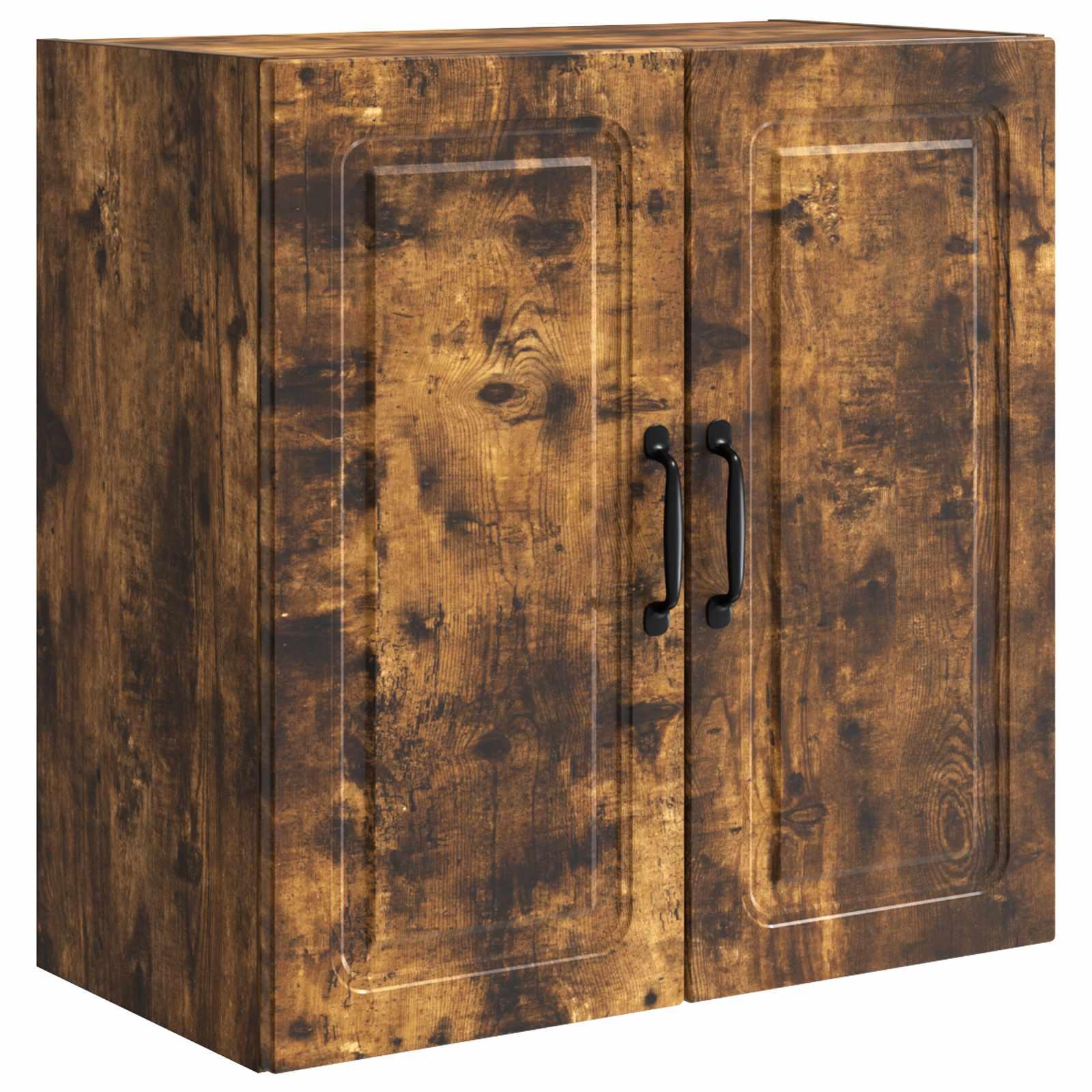 Vægmonteret skab i røget eg - 59 × 31 × 60 cm, konstrueret træ billede