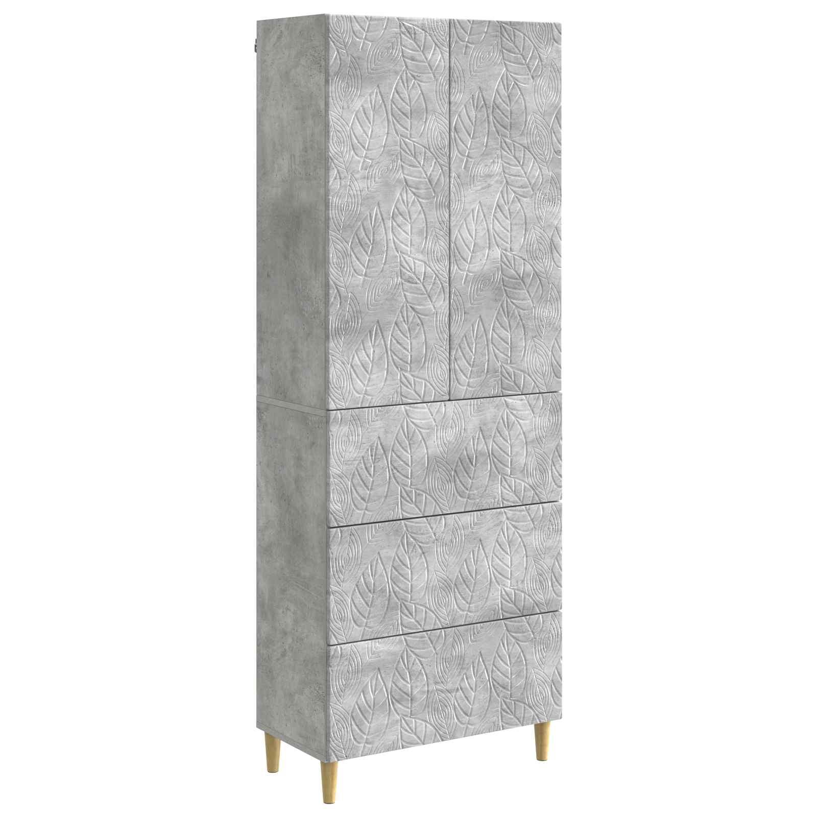 Skab Sæt 2 stk Betongrå 66 x 34,5 x 90 cm Konstrueret træ billede