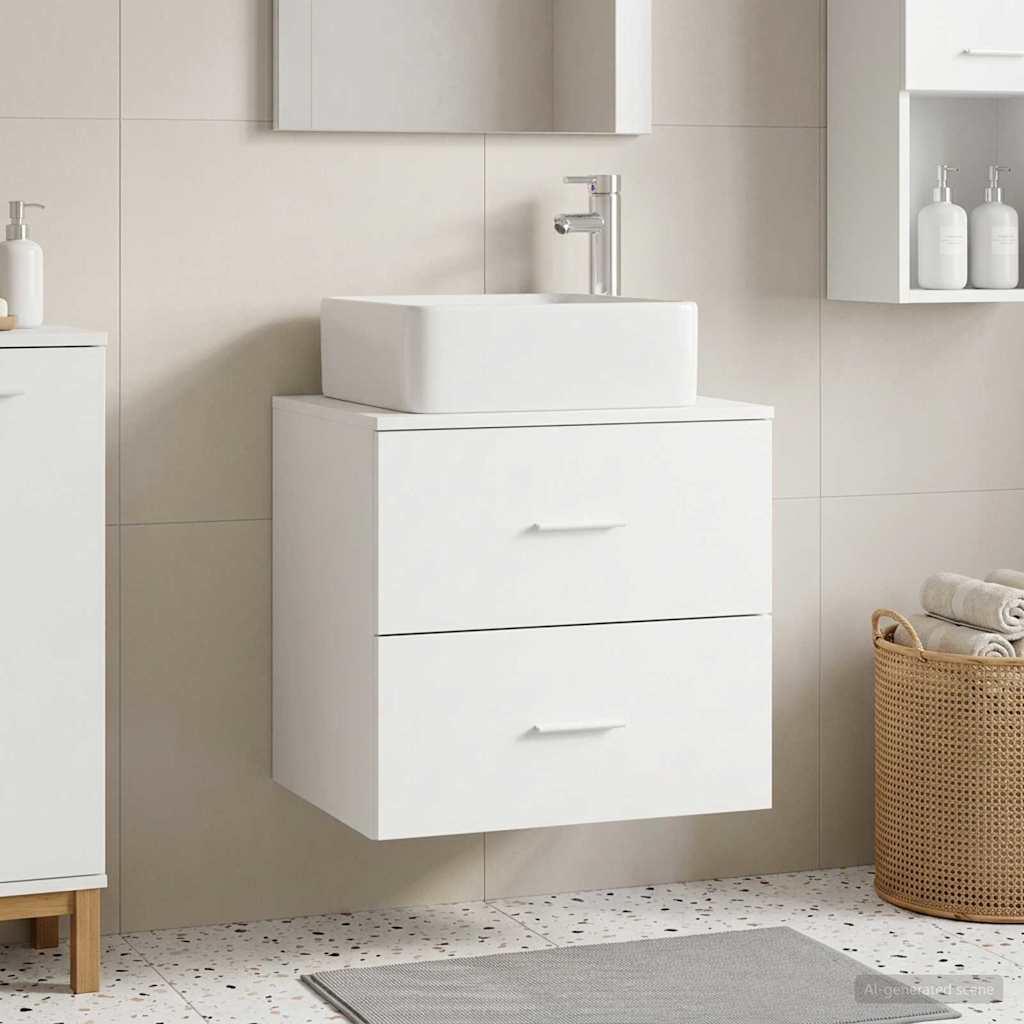 Væghængt håndvask skab Hvid 49,5 x 41 x 63 cm Konstrueret træ billede