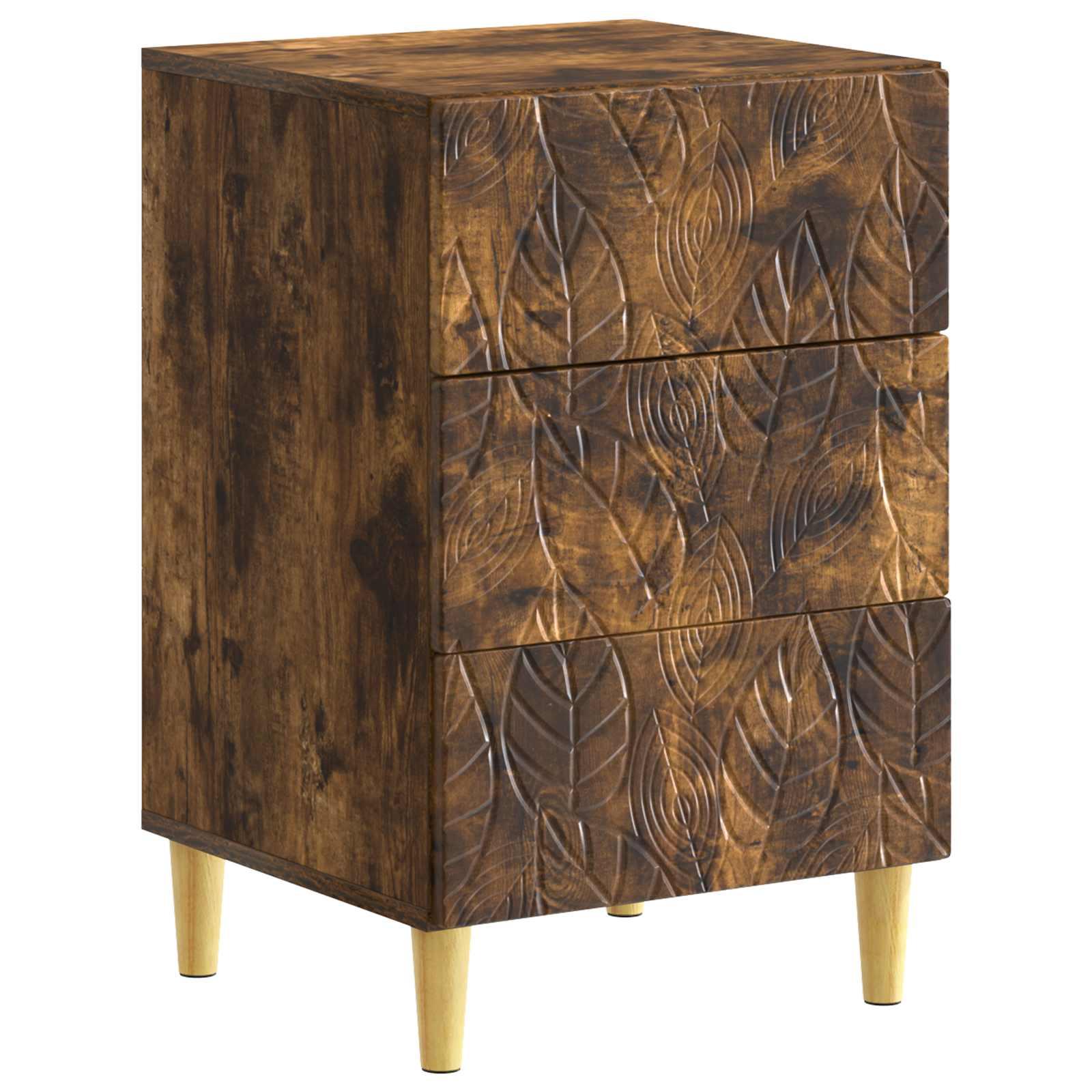 Sengebord Røget eg 43 x 39,5 x 66,5 cm Konstrueret træ billede