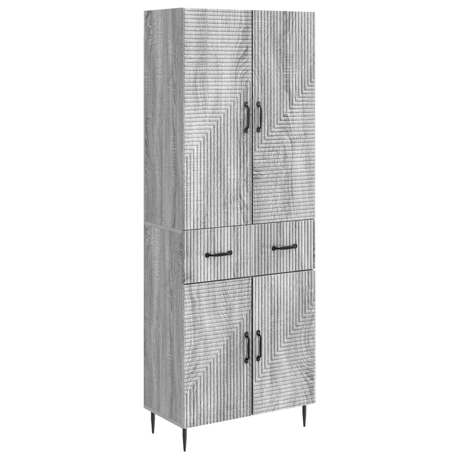 Skab Sæt 2 stk Grå Sonoma 66 x 34,5 x 89,5 cm Konstrueret træ billede