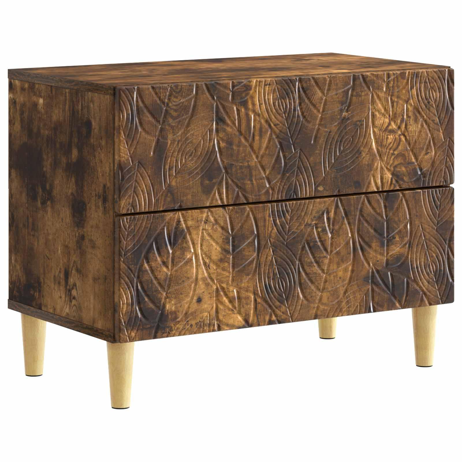 Sengebord Røget eg 62 x 34,5 x 48 cm Konstrueret træ billede