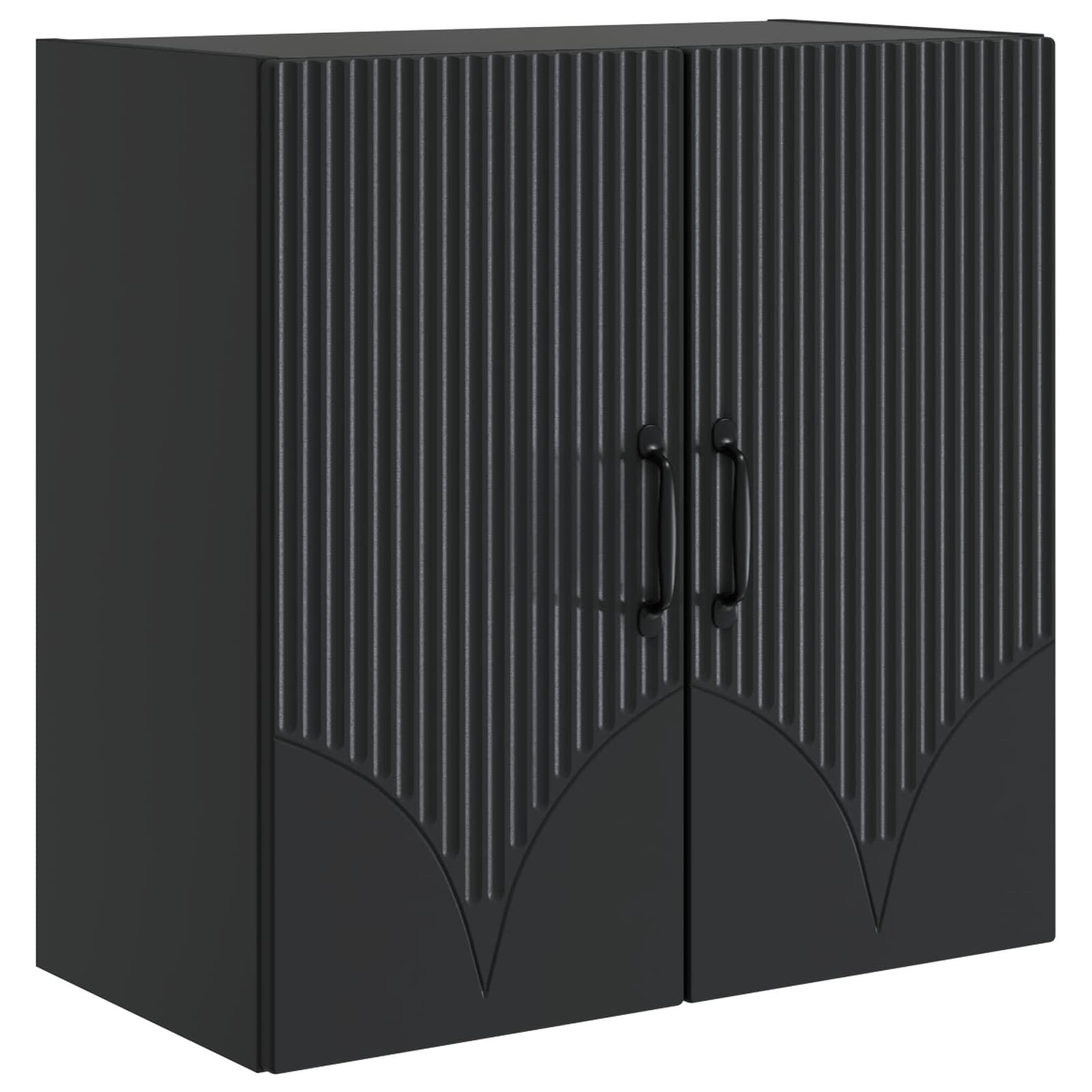 Vægmonteret skab Sort 59 x 31 x 60 cm Konstrueret træ billede