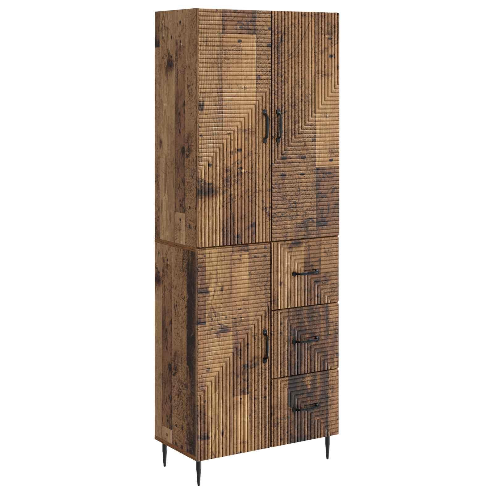 Skab Sæt 2 stk Gammelt træ 66 x 34,5 x 89,5 cm Konstrueret træ billede