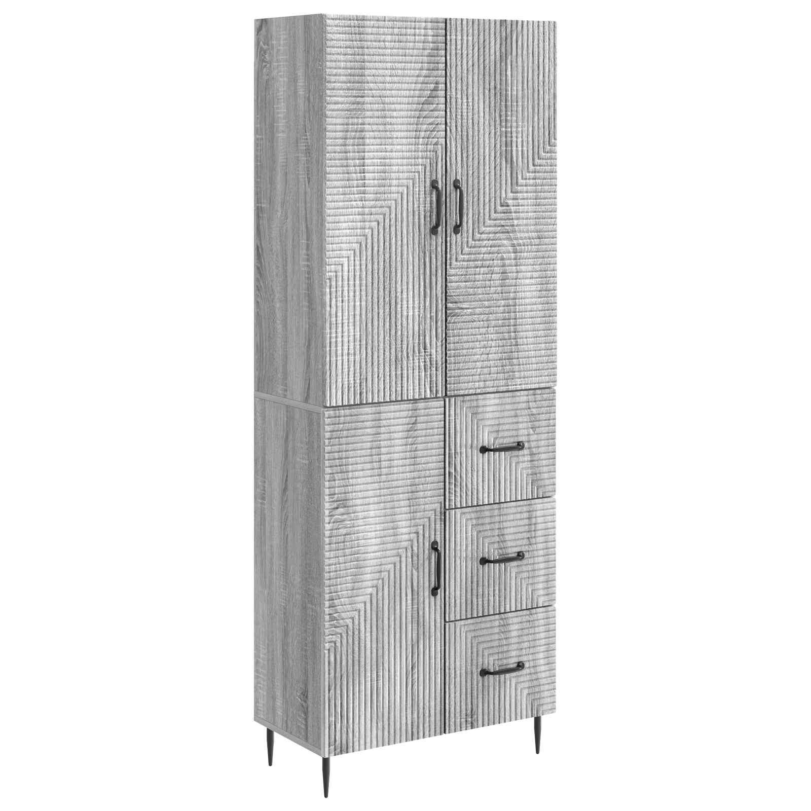 Skab Sæt 2 stk Grå Sonoma 66 x 34,5 x 89,5 cm Konstrueret træ billede
