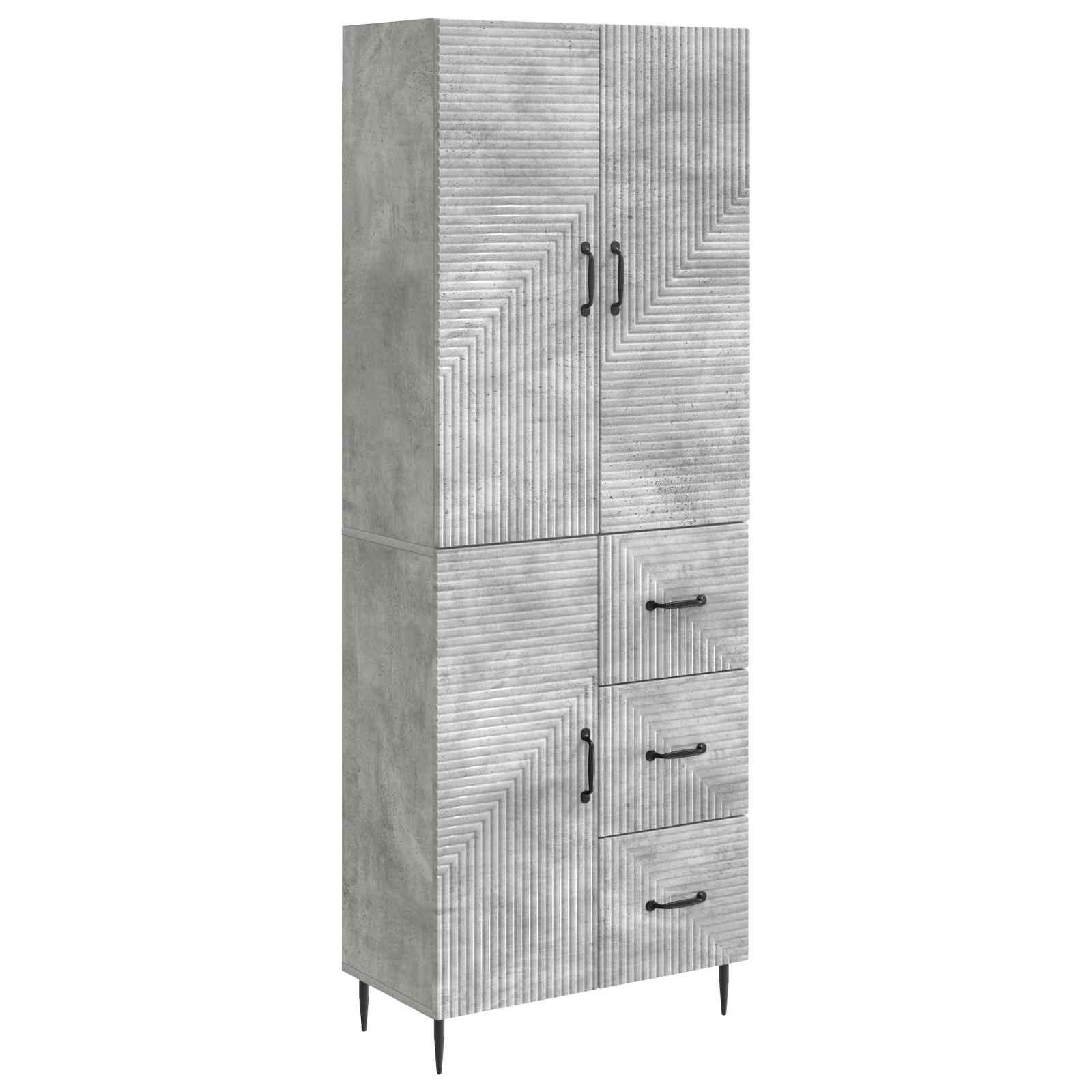 Skab Sæt 2 stk Betongrå 66 x 34,5 x 89,5 cm Konstrueret træ billede