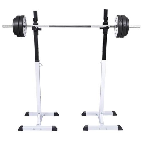 Vægtstang- og squat-stativ med vægtstang- og håndvægtsæt 60,5kg