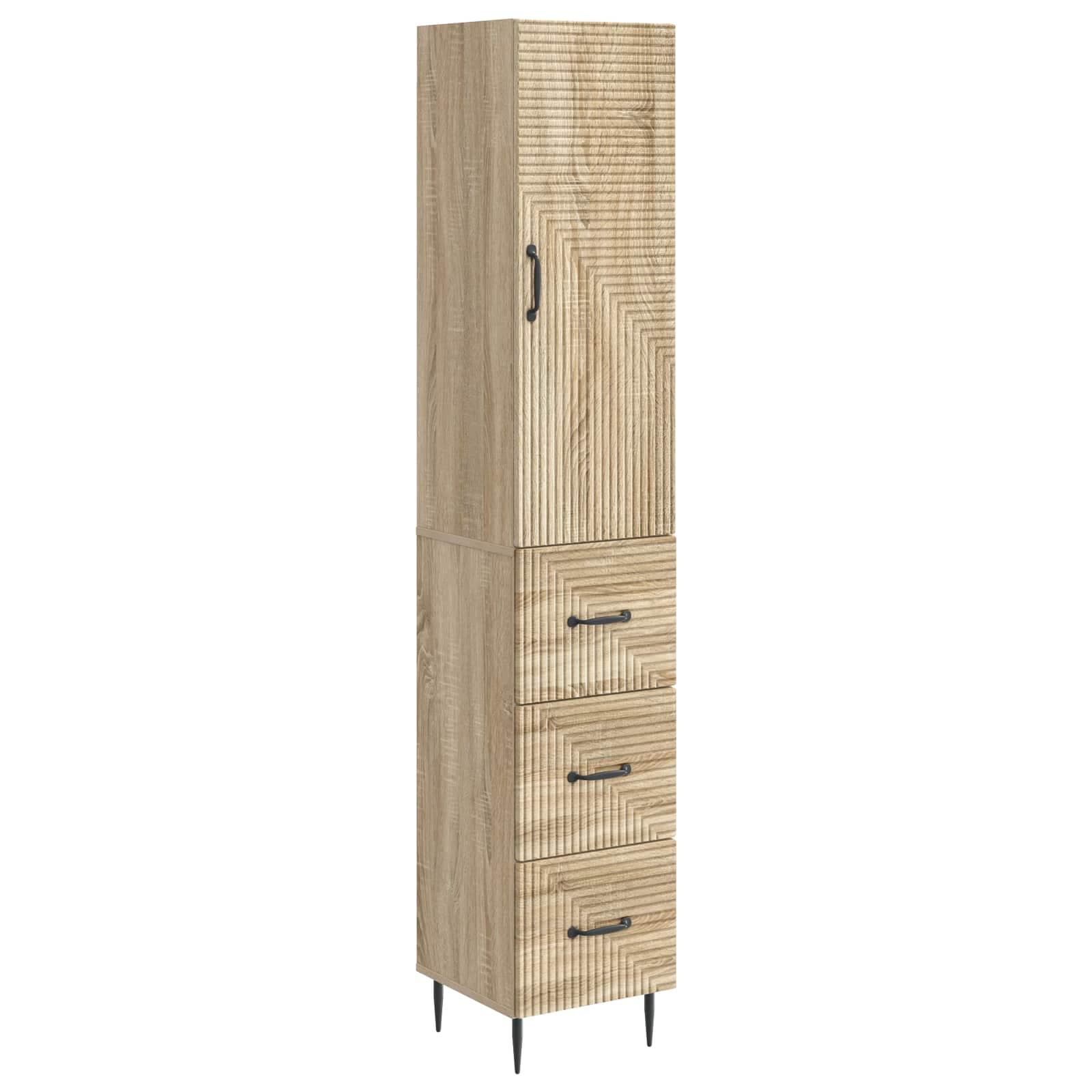 Skab Sæt 2 stk Sonoma-eg 33 x 34,5 x 90 cm Konstrueret træ billede