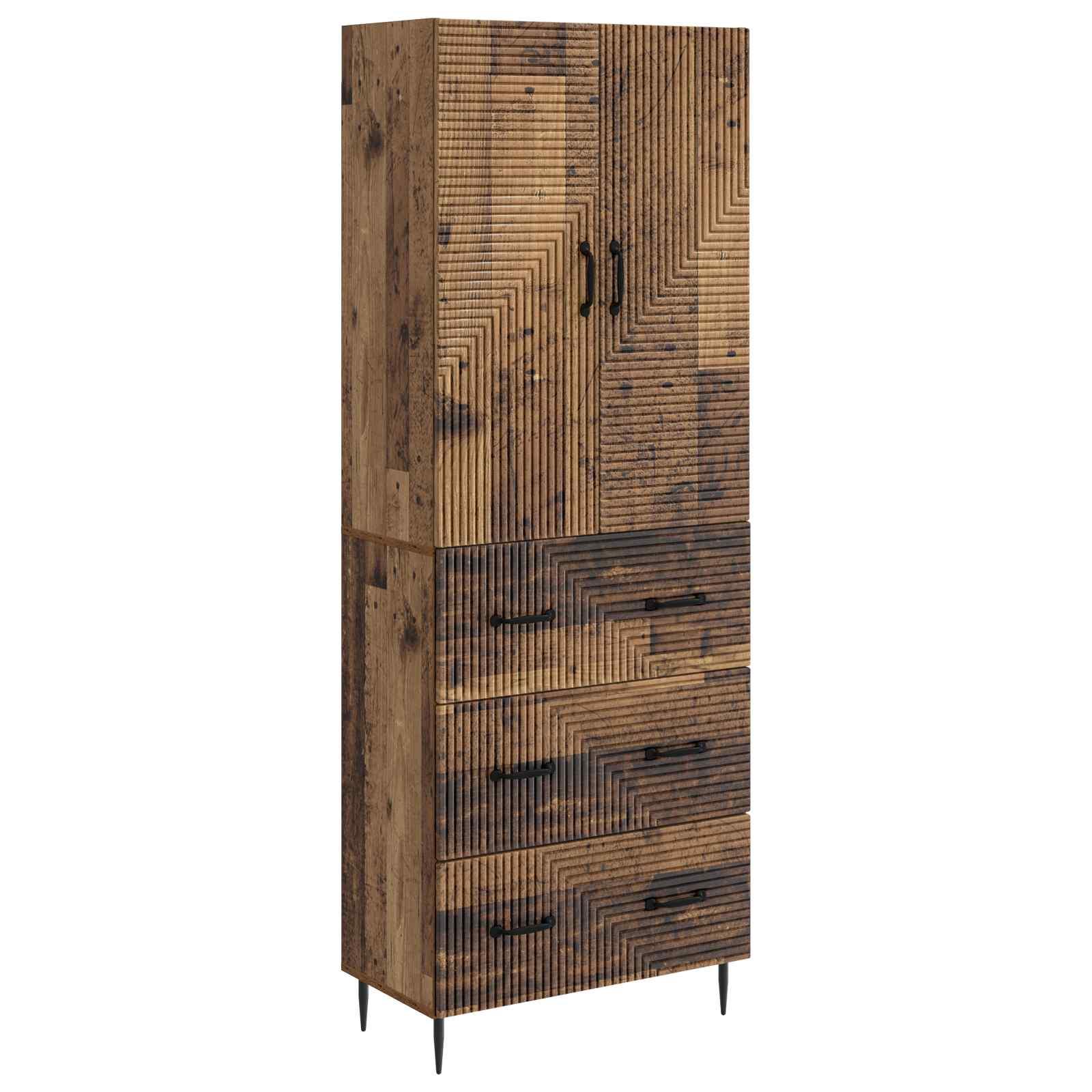 Skab Sæt 2 stk Gammelt træ 66 x 34,5 x 90 cm Konstrueret træ billede