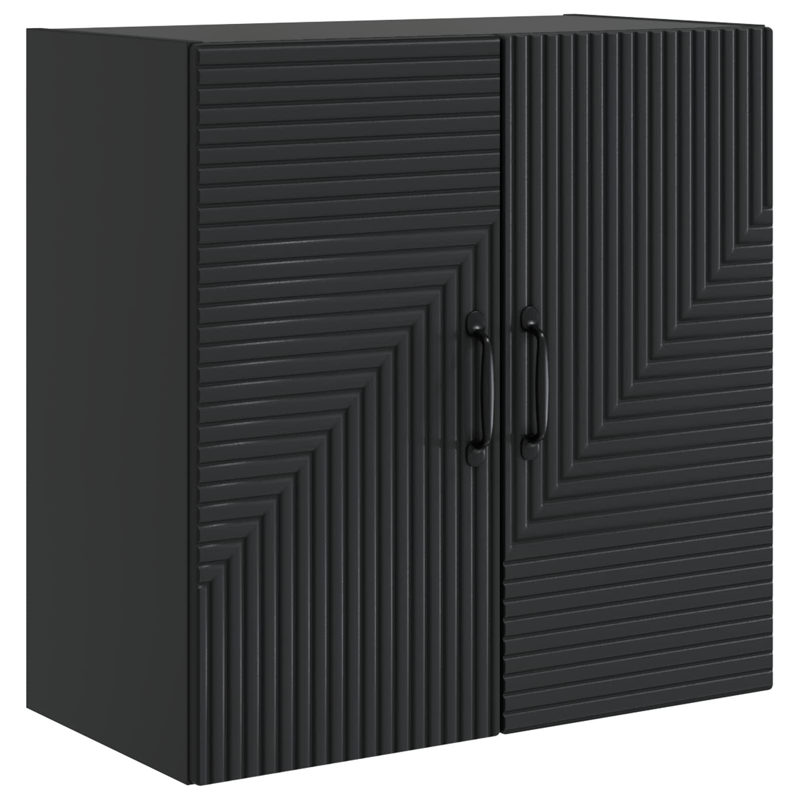 Vægmonteret skab Sort 59 x 31 x 60 cm Konstrueret træ billede