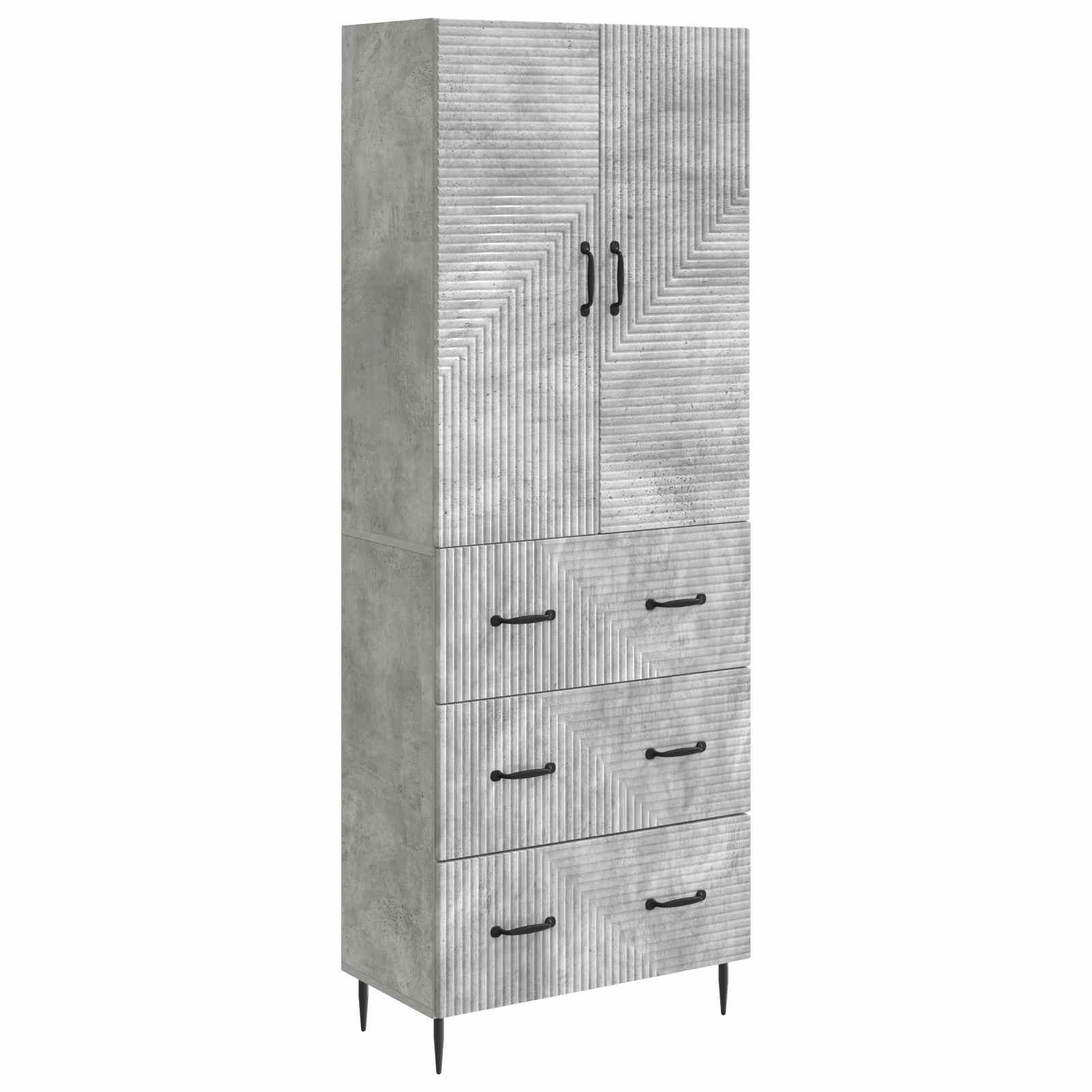 Skab Sæt 2 stk Betongrå 66 x 34,5 x 90 cm Konstrueret træ billede